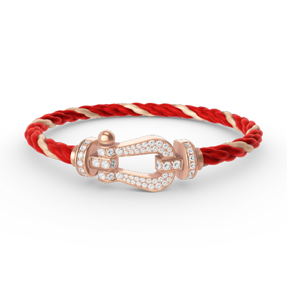 [baslovejewels]FORCE LARGE HORSESHOE FULL DIAMOND BRACELET ROSE GOLD