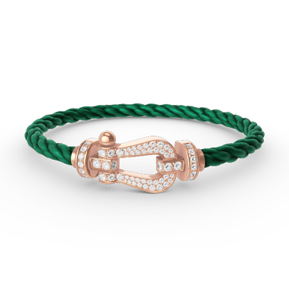 [baslovejewels]FORCE LARGE HORSESHOE FULL DIAMOND BRACELET ROSE GOLD