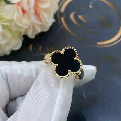 [basloveJW]CLOVER ONYX RING