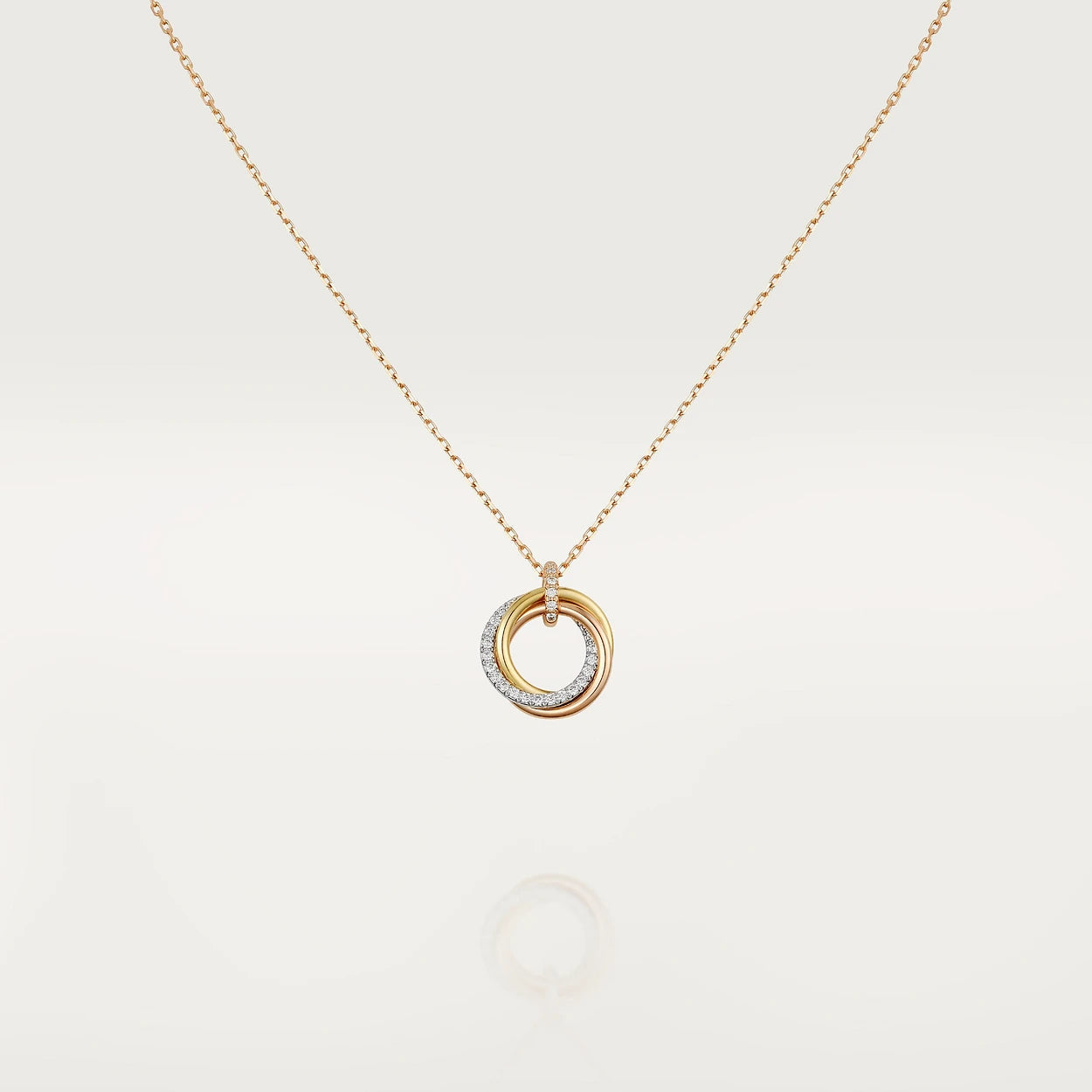 [baslovejewels]TRINITY NECKLACE SILVER GOLD PINK GOLD DIAMONDS