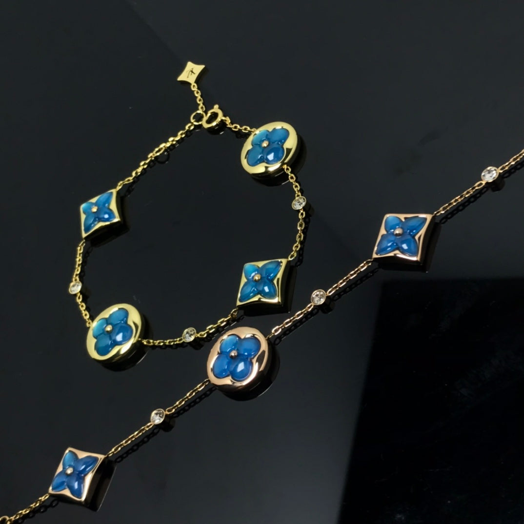 [baslovejewels]STAR AND SUN 4 MOTIF BLUE BRACELET