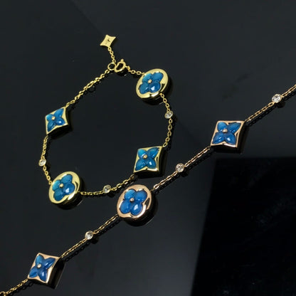 [baslovejewels]STAR AND SUN 4 MOTIF BLUE BRACELET