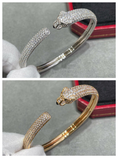 [baslovejewels]PANTHERE FULL DIAMOND OPEN BRACELET