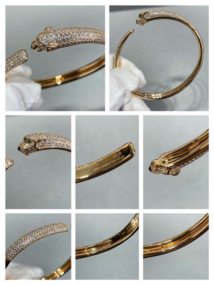 [baslovejewels]PANTHERE FULL DIAMOND OPEN BRACELET