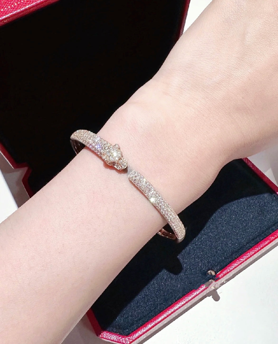 [baslovejewels]PANTHERE FULL DIAMOND OPEN BRACELET
