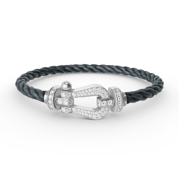 [baslovejewels]FORCE LARGE HORSESHOE FULL DIAMOND BRACELET SILVER